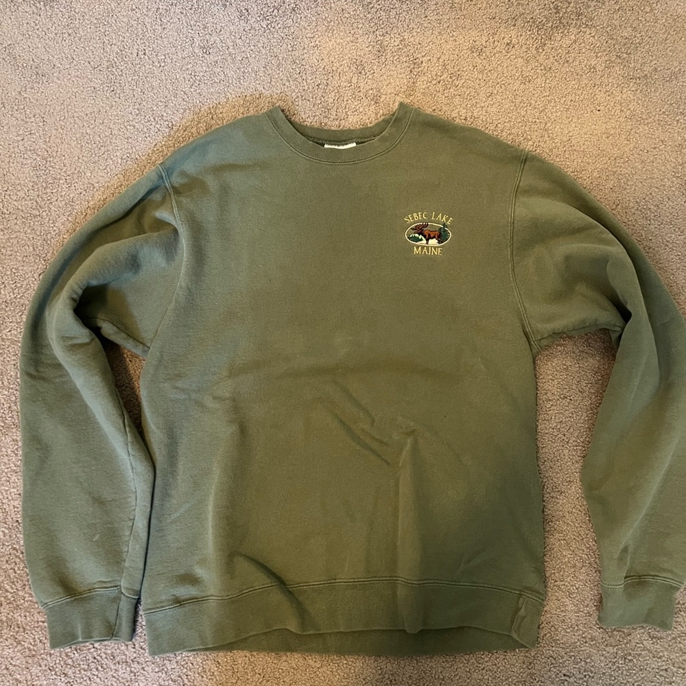 Olive green Maine crewneck